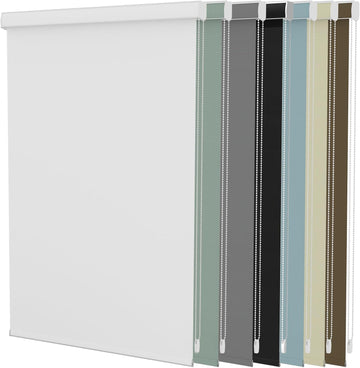 Custom Size Roller Shades Corded Blackout Binds with Valance, Light Blocking Fabric Room Darkening Customized Roller