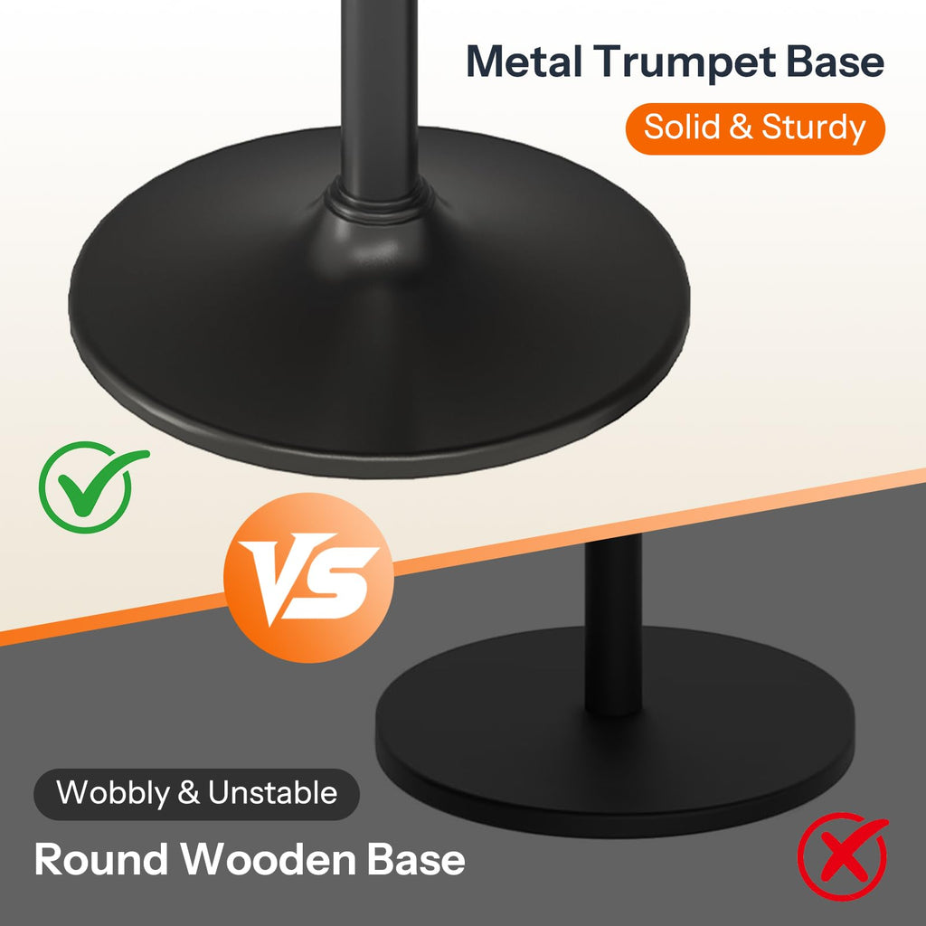 Round Bar Table, 35" Tall Pub Table, Cocktail Table with Base for Narrow Space, Bar Height Table, Easy to Assemble