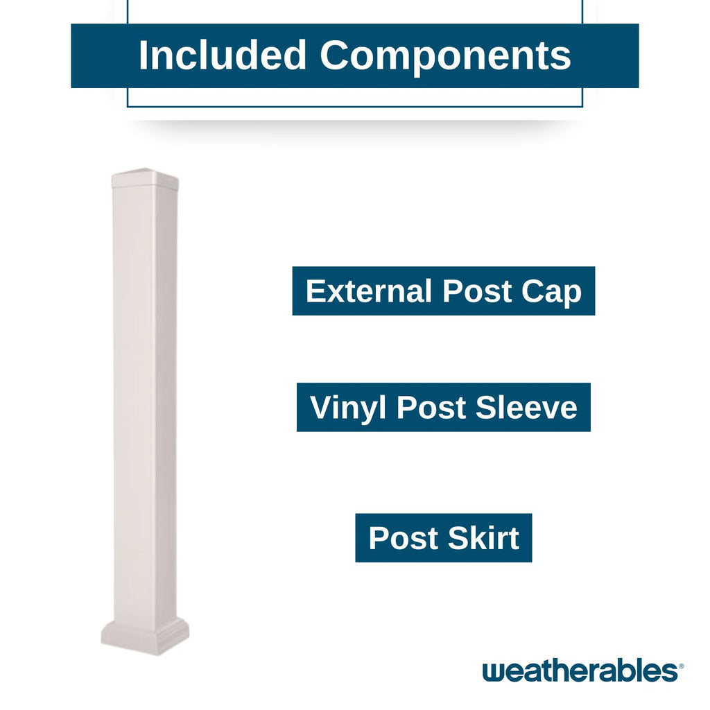 Vinyl Railing Posts, Vinyl Post Kit 4 in. x 4 in. x 39 in. (Tan)