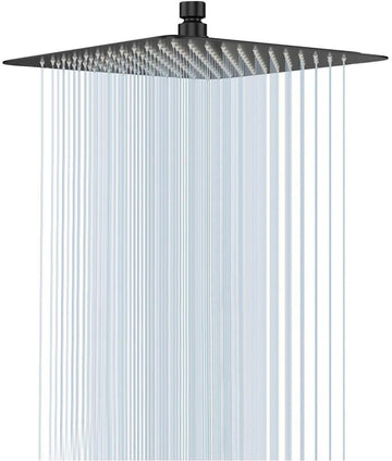 Rain Shower Head, High Flow Stainless Steel Square Rainfall Shower, Waterfall Bath Shower Body Covering