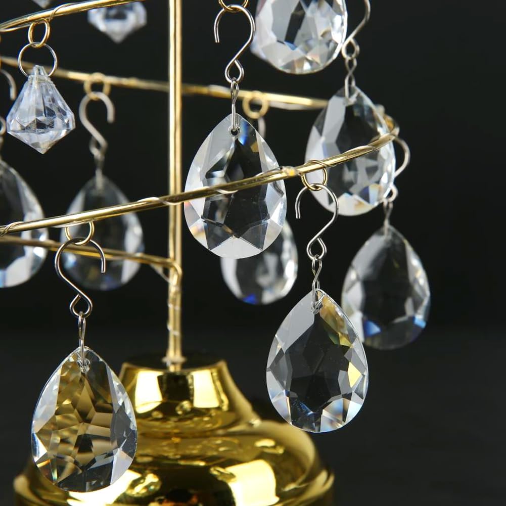 10pcs 38mm Crystal Suncatcher, Hanging Clear Teardrops Crystals - Chandelier Parts Prisms Pendants with Hook for