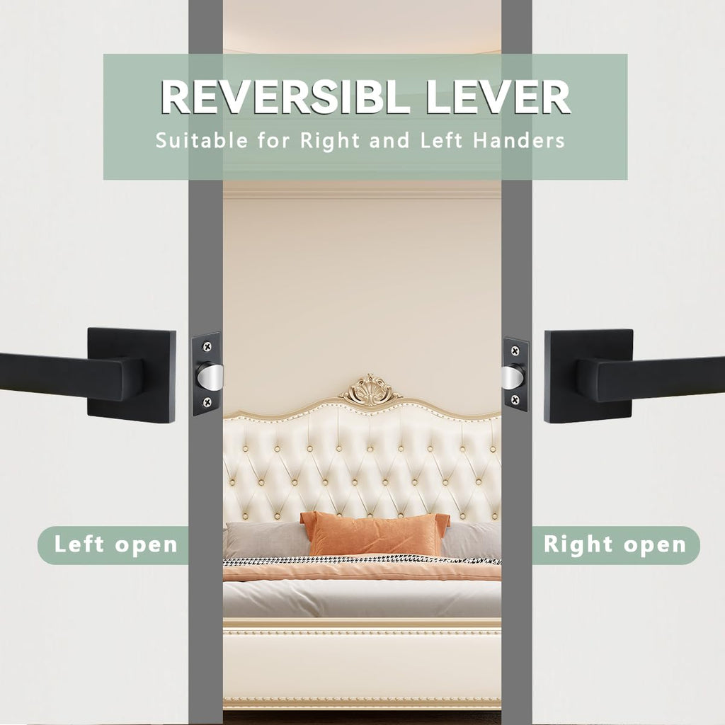 Black Passage Door Levers, 7 Pack Heavy-Duty Interior Handles