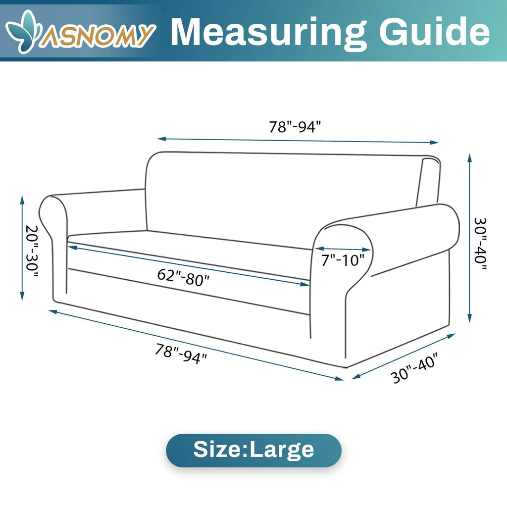 Stretch Couch Covers for Sofa Washable, 3 Cushion Couch, Black