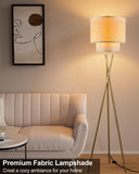 Tripod Floor Lamp, Modern Floor Lamps, Standing Lamp with Dual Drum, E26 Bulb Included, 67.7" Tall Floor Lamp