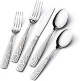 60 Pieces Stainless Steel Silverware Set, Modern Flatware Set for Kitchen, Mirror Polished Cutlery Set with Forks