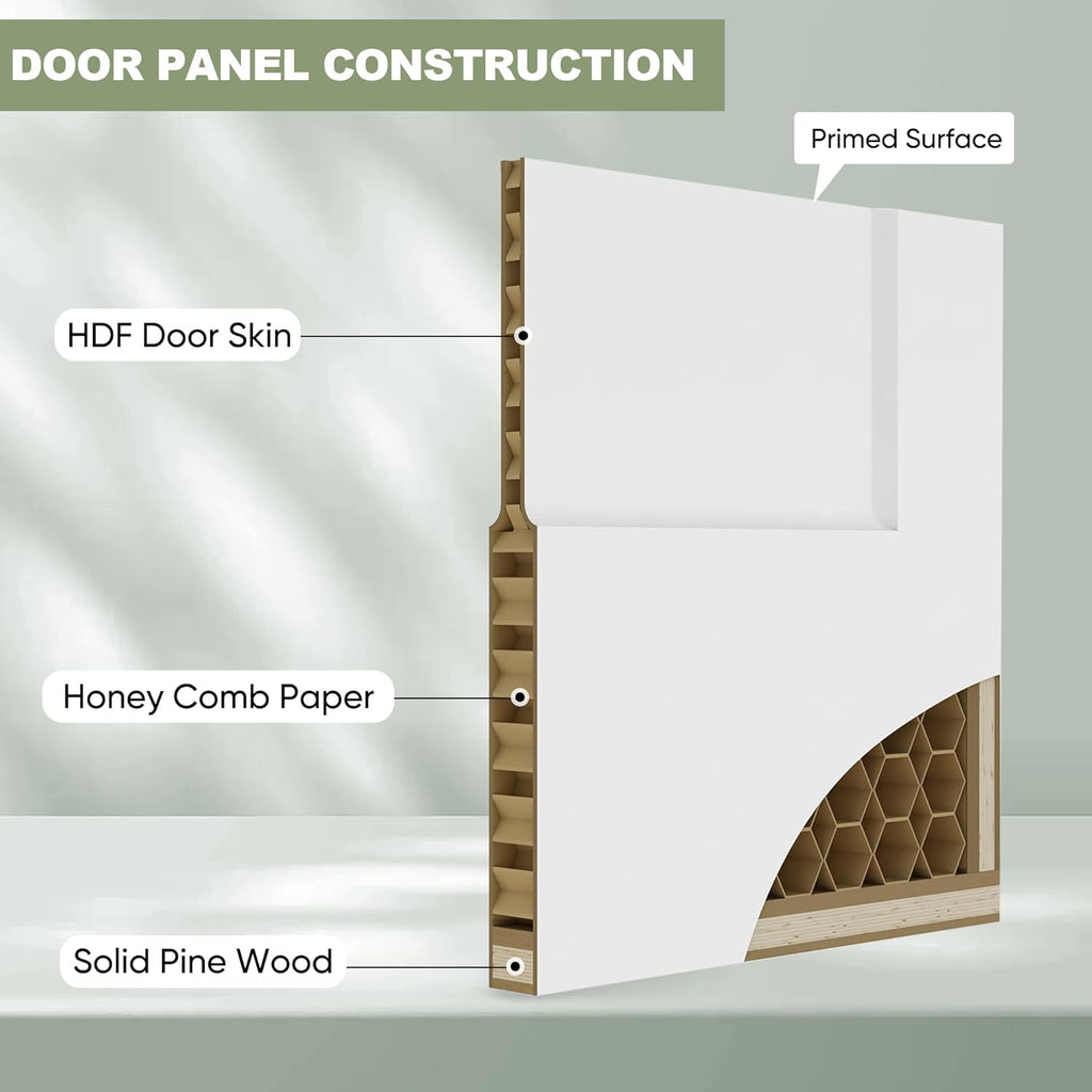 24"x 84" Bifold Barn Door, Bifold Sliding Barn Doors with 2.33FT Hardware Kit Included, Primed Doors