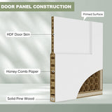 24"x 84" Bifold Barn Door, Bifold Sliding Barn Doors with 2.33FT Hardware Kit Included, Primed Doors