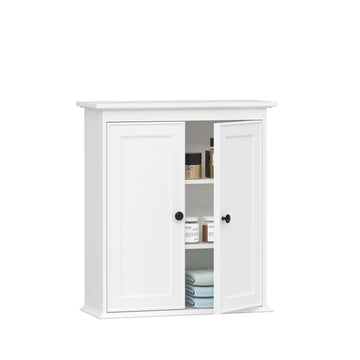 Bathroom Wall Cabinet, White Medicine Cabinet with 2 Doors