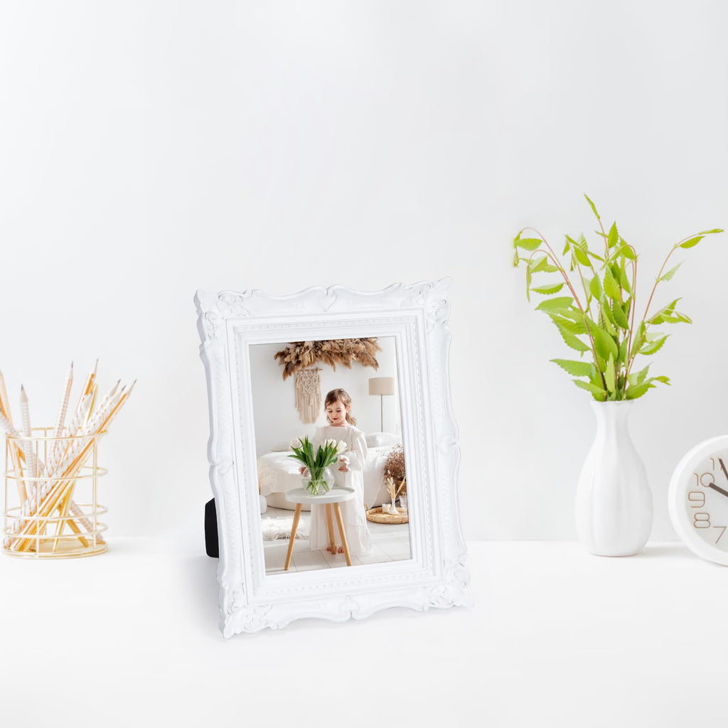 5x7 White Vintage Picture Frame