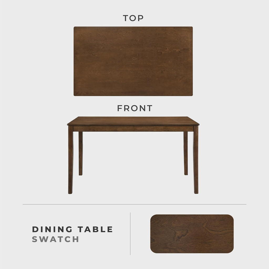 55.5" Dining Table for 4, Modern Rectangular Dining Room Table, Wood Dining Table, Modern Wood Table with Solid Wood