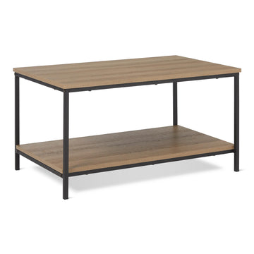 Rectangular Coffee Table with Bottom Shelf, Living Room Center Table, Wooden, 19.9" D x 31.5" W x 16.5" H