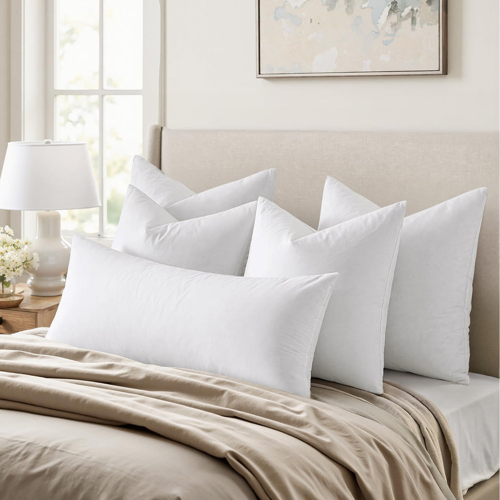 18x18 Pillow Inserts Feather Down Throw Pillows - Set of 2