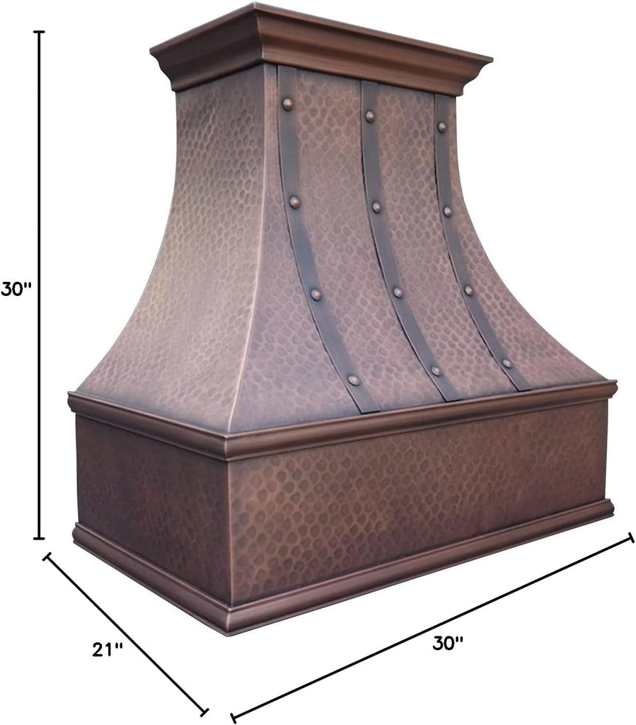 30 Inch Copper Wall Mount Range Hood Baffle Filters