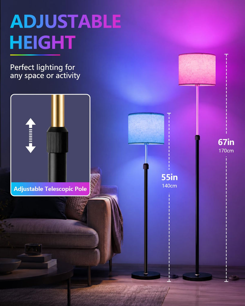 Smart RGBCW Floor Lamp, Alexa & Google Assistant