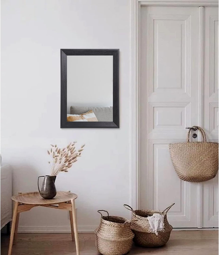 Wall Mirror Black Rectangle Mirrors for Wall with Wood Framed Decorative Bathroom Living Room Farmhouse Entryway