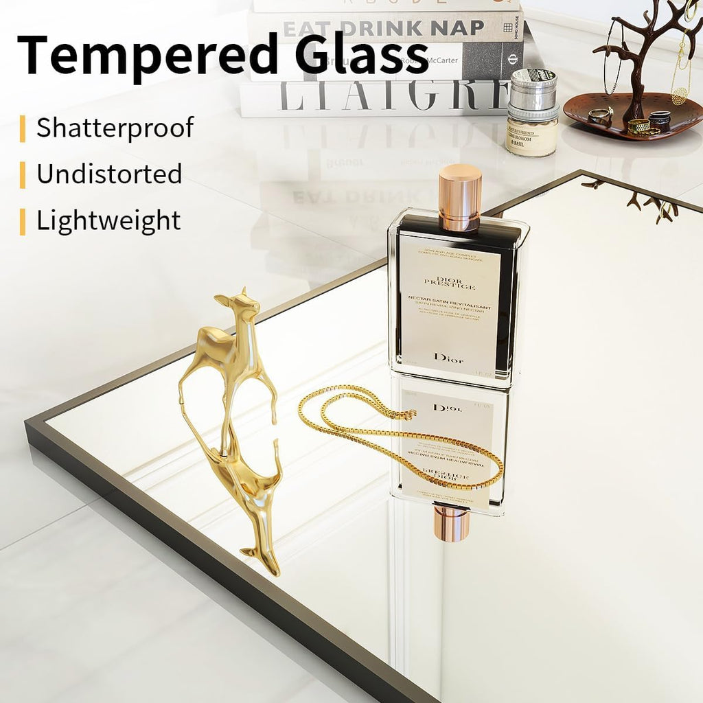 Large Full Length Mirror 78" x 35" - Shatterproof Huge Floor Full Body Mirror with Metal Frame, Freestanding, Wall