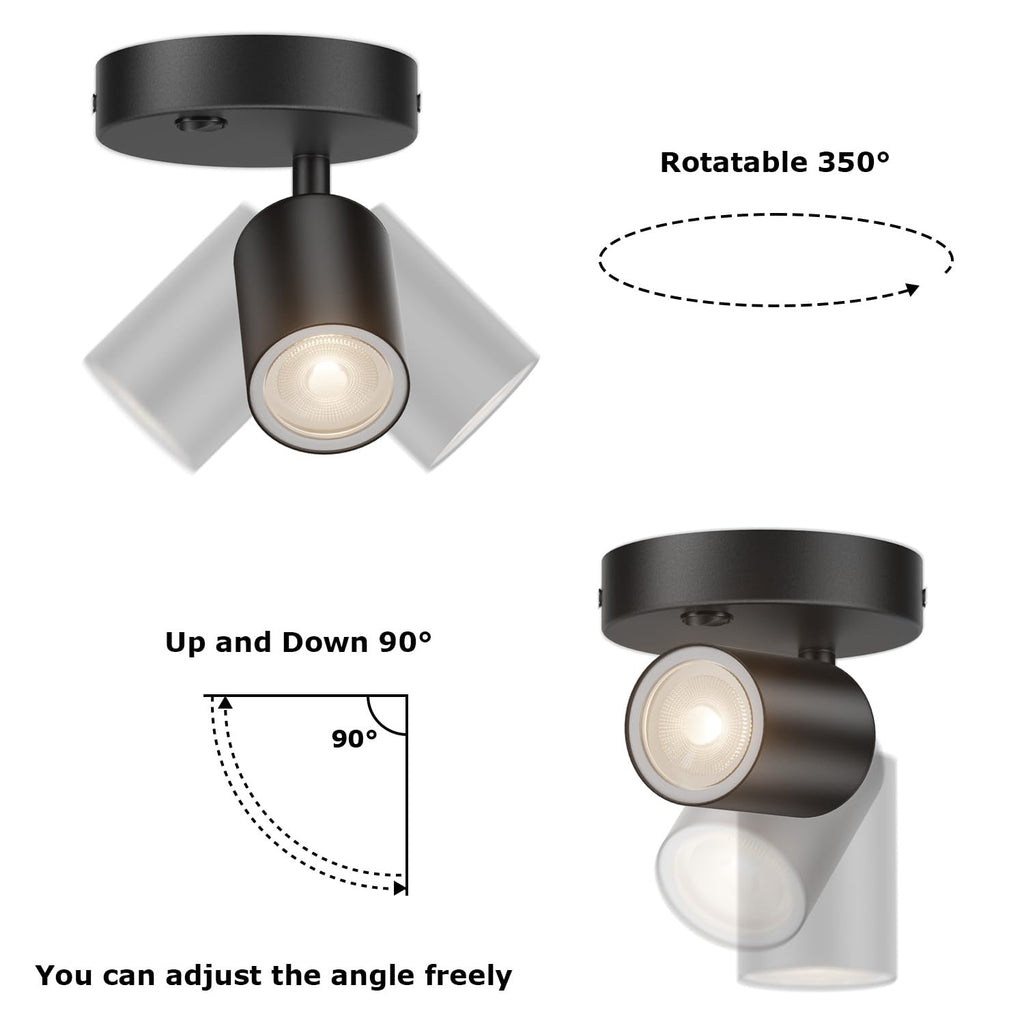 Directional Flush Mount Spot Light Dimmable Ceiling Spotlight Indoor LED Spot Lights Adjustable Wall Spotlight