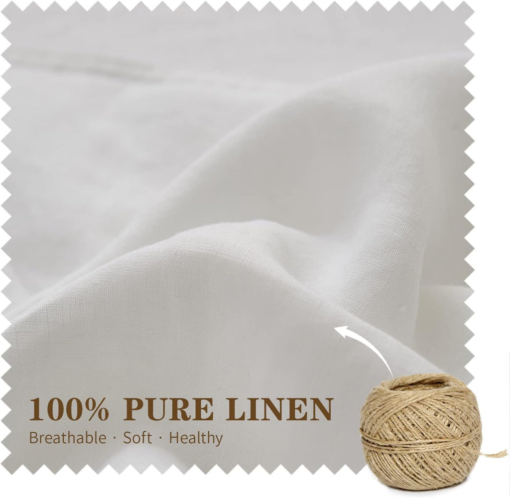 100% Linen Lumbar Pillow Cover 12 x 20 Inches Set of 2 Rectangular Decorative Throw Cushion Cover