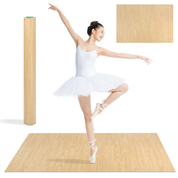 Portable Dance Floor Mat, 5mm Thick PVC Marley Dance Floor for Ballet, Jazz, Hip Hop & Fitness, Non-Slip Practice