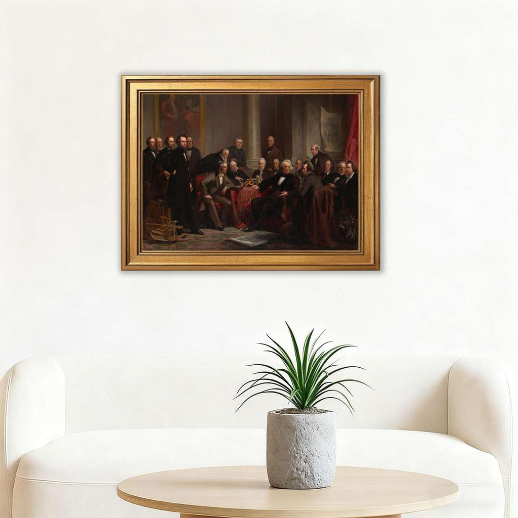 Framed Vintage Wall Art Historical Engineering Meeting Poster Canvas Print Oil Paintings Reproduction World Classics