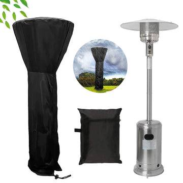 Patio Heater Cover Upgraded Outdoor Waterproof Standup Round Patio Heater Covers Dustproof, Wind-Resistant