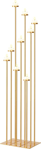 60'' Floor Candelabra Holder for 9 Arm Candlesticks,Tall Candle Holders, Gold Metal Candle Stick Holders for Pillar