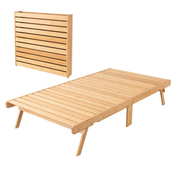 Folding Bamboo Slat Bed WABINE Daybed Size (28x71in) for Japanese Futon Mattress, Lightweight Ready-to-Use Clean &