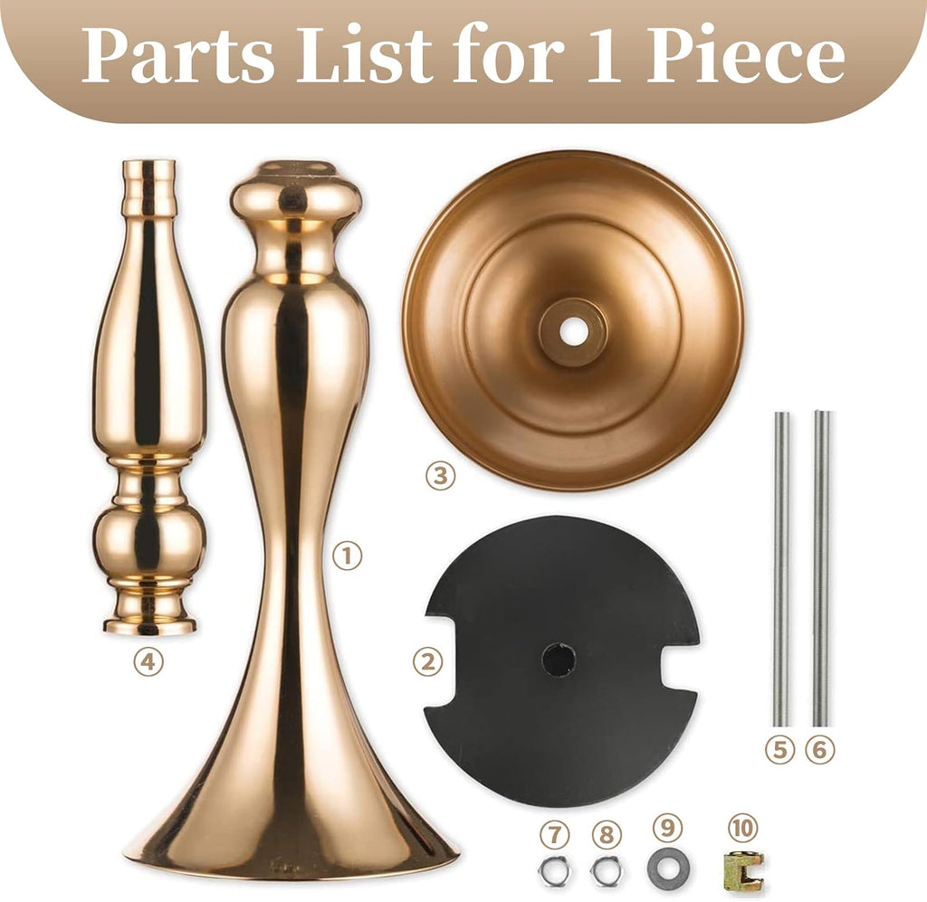 Metallic Vase Centerpiece Stand 2Pcs for Wedding Table Centerpiece Flower Arrangement Tall Pillar Candle Holder, Gold