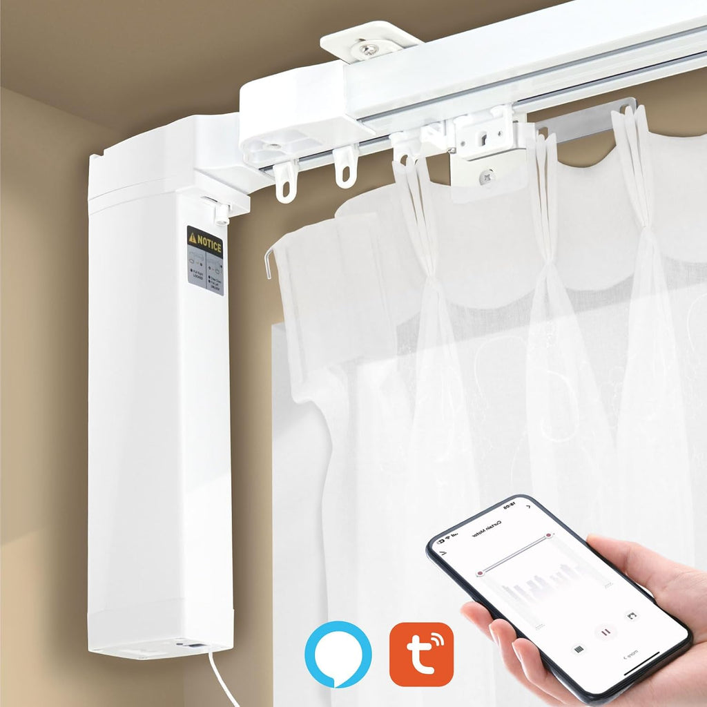 Smart Electric Curtains Track, Ceiling Curtains Track Adjustable Retractable Motorized Curtain Rod Accessory