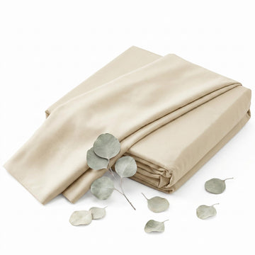 Bedding Premium Silky Soft 100% Tencel Lyocell Derived from Eucalyptus 4-Piece Sheet Set, Oeko-TEX Certified (Crème