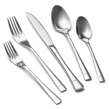 Heavy Duty Silverware Set for 8, 40-Piece 18/10 Stainless Steel Flatware Set, Mirror Polished Cutlery Modern Kitchen