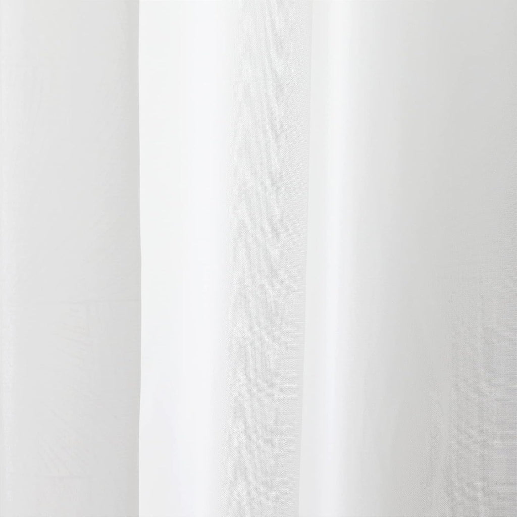 White Luxury Leaf Sheer Curtain Transparent Curtain with Rod Pocket Top Thin Semi Sheer Curtain