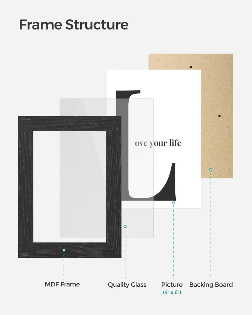 Collage Picture Frames for Wall Decor, 10-Pack 4 x 6, Glass Front