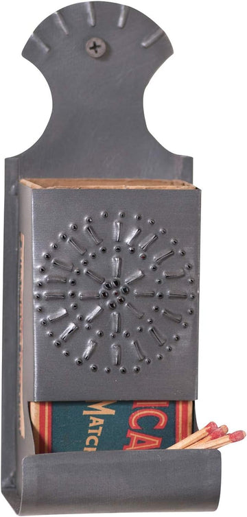 Irvin's Country Tinware Match Box in Antique Tin