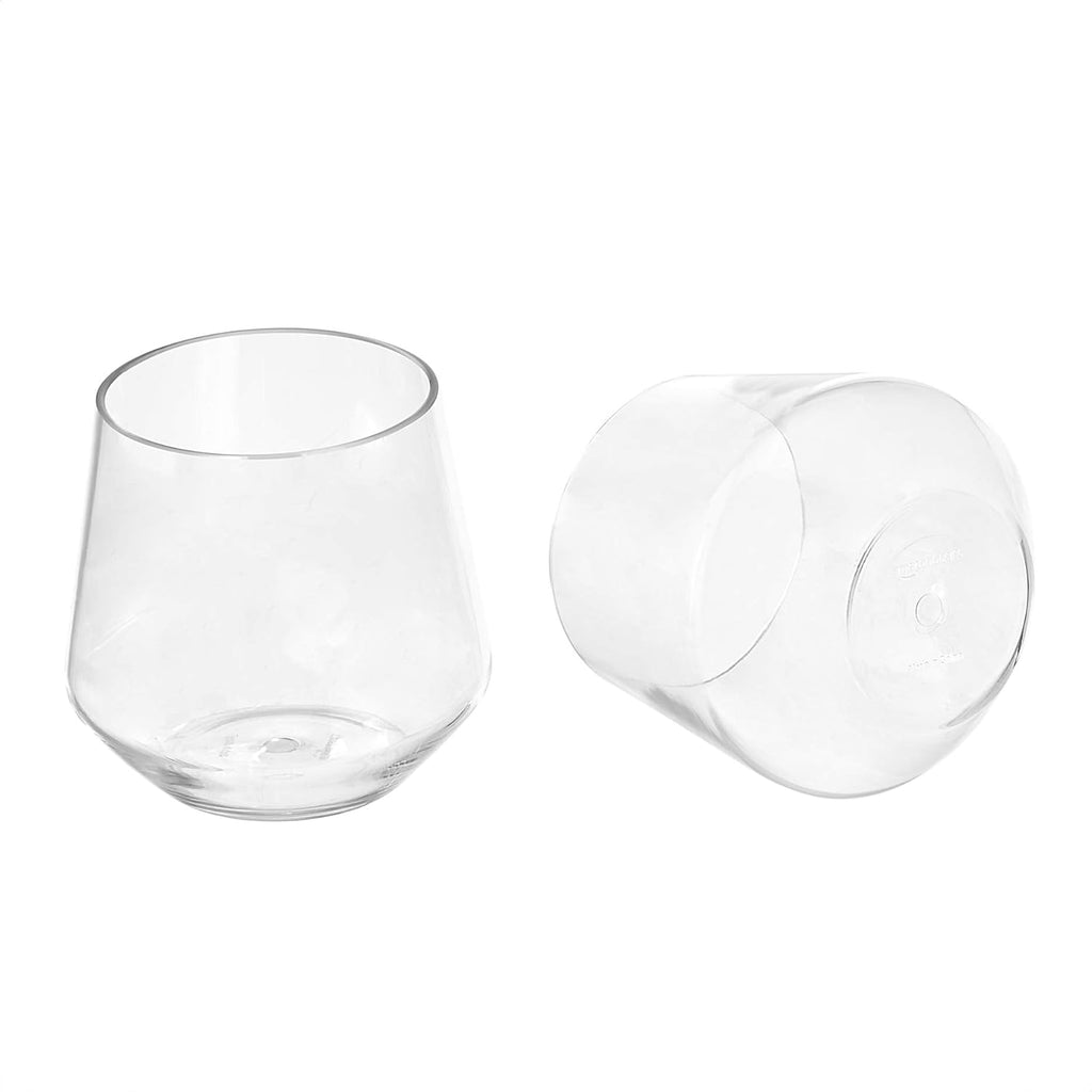 Tritan Glasses, Dishwasher Safe, BPA-Free Plastic, Stemless Wine, Shatterproof, Looks Like Glass, 14-oz, Clear, Set of 4