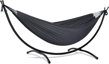 Hammocks Standing Patio Hammock, Portable Hammock with Stand Foldable, Dark Gray