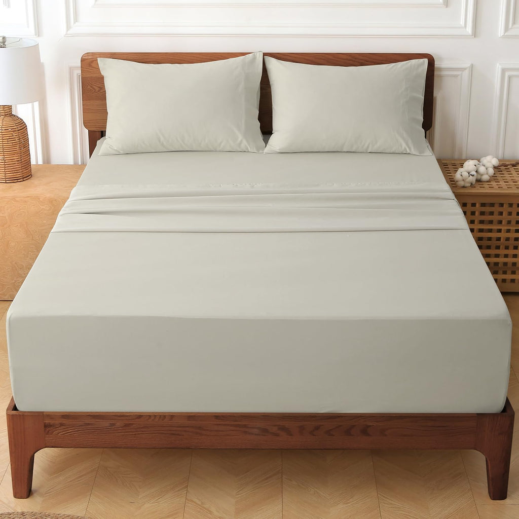 100% Cotton Percale Sheets California King Size, Extra Deep Pocket