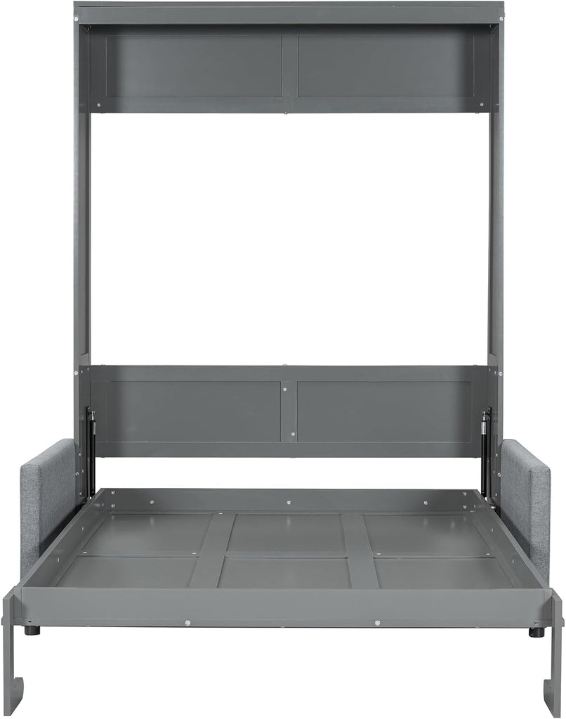 Murphy Bed Full Wall Bed with Sofa,can be Folded,Multifunctional Wood Hideaway Cabinet Bed Frame,Slat Support,Save