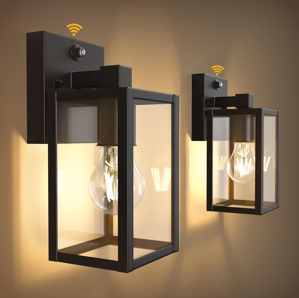 Dusk to Dawn Outdoor Light Fixtures, 2-Pack Sensor Porch Lights, Waterproof Exterior Wall Sconce Lighting Lamp