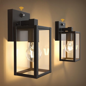 Dusk to Dawn Outdoor Light Fixtures, 2-Pack Sensor Porch Lights, Waterproof Exterior Wall Sconce Lighting Lamp