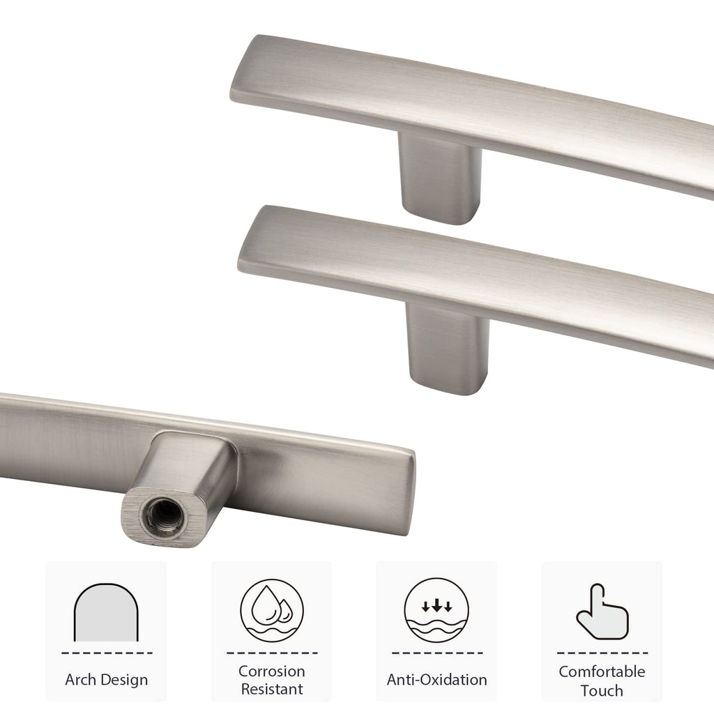 25 Pack Brushed Nickel Cabinet Pulls, Solid Zinc Alloy, 3 Inch CC