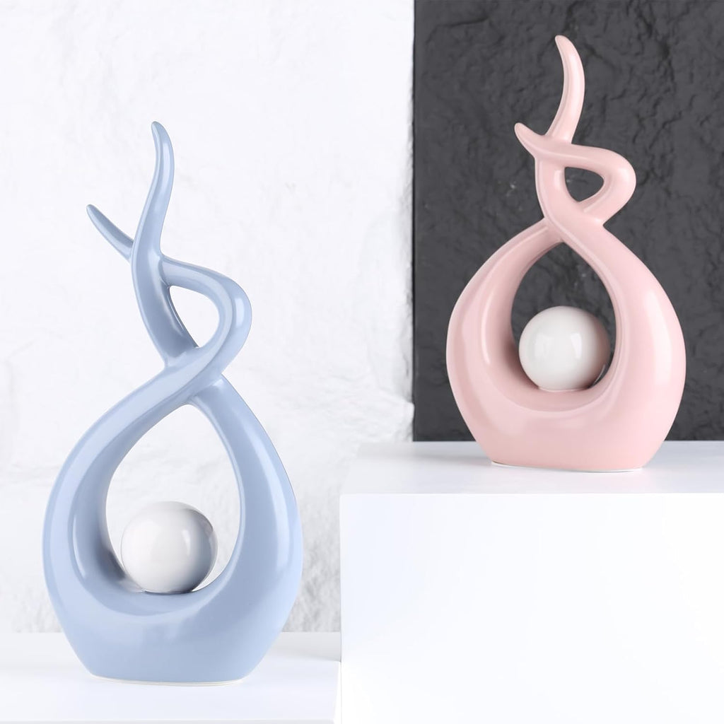 Abstract Ceramic Modern Sculpture, Knick Knacks Statues , Shelf, TV Stand, Coffee Table, Dining Room, Office