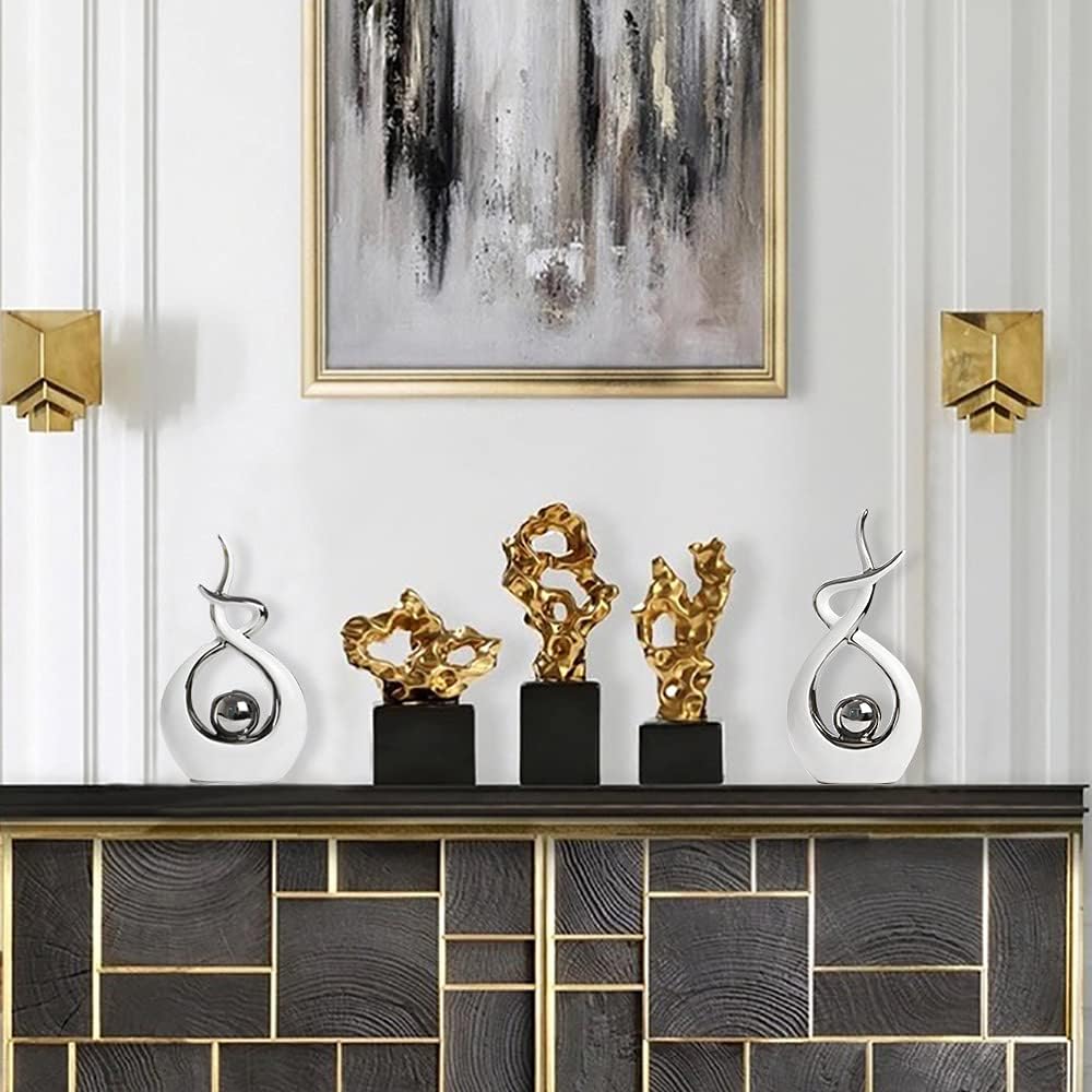 Home Decor Modern Abstract Art Ceramic Statue Table Decorations Living Room Office Centerpiece