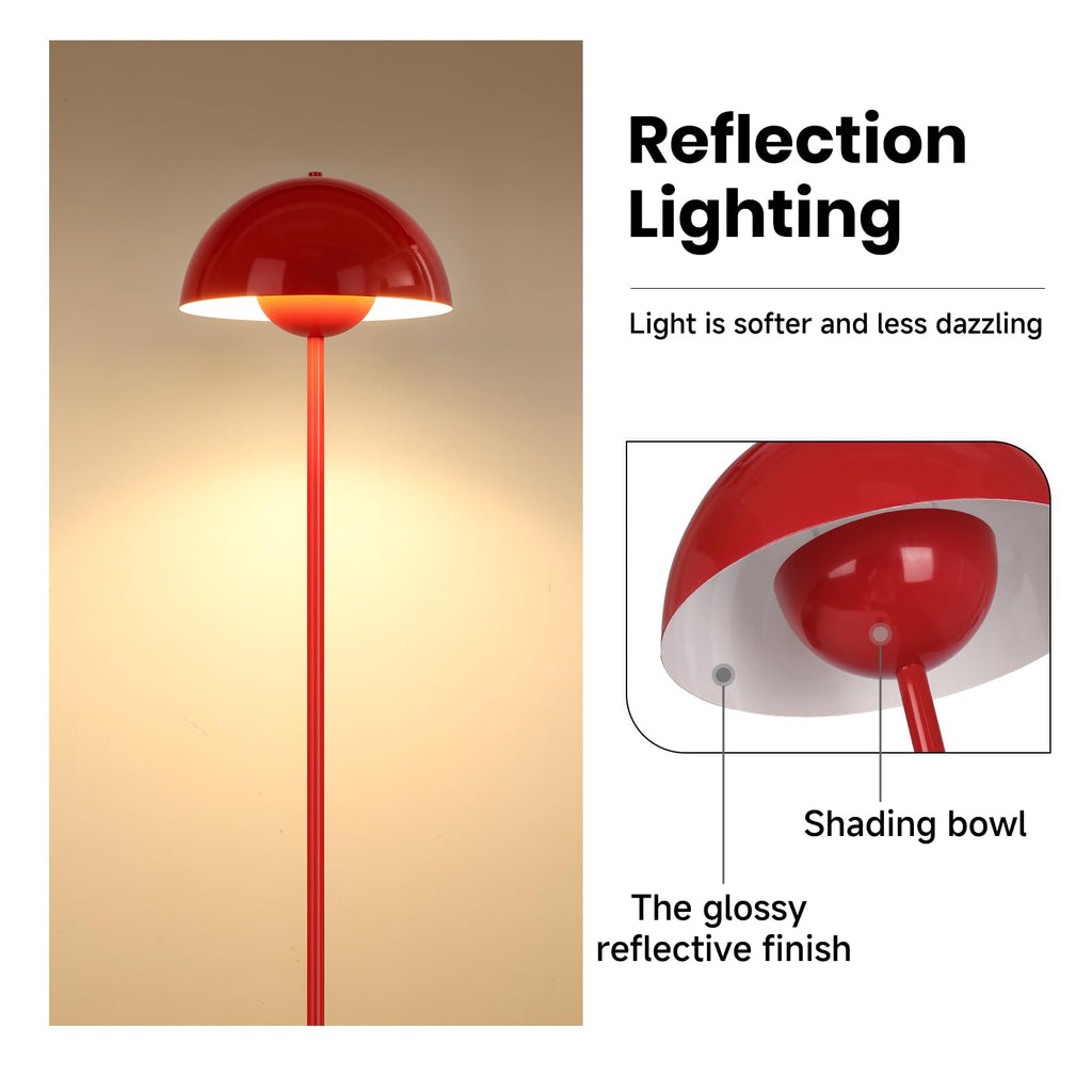 Red Floor Lamp, 66'' Industrial Standing Lamp