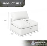 Cloud Modular Sectional Sofa, Oversized Down Feather Filled Sectional Sofa Comfy Upholstered Deep Seat Couches for Living Room, Convertible Spacious Sleeper Sofa Bed, Sofa Covers Washable&Replaceable A124-B0DXF8PKTS