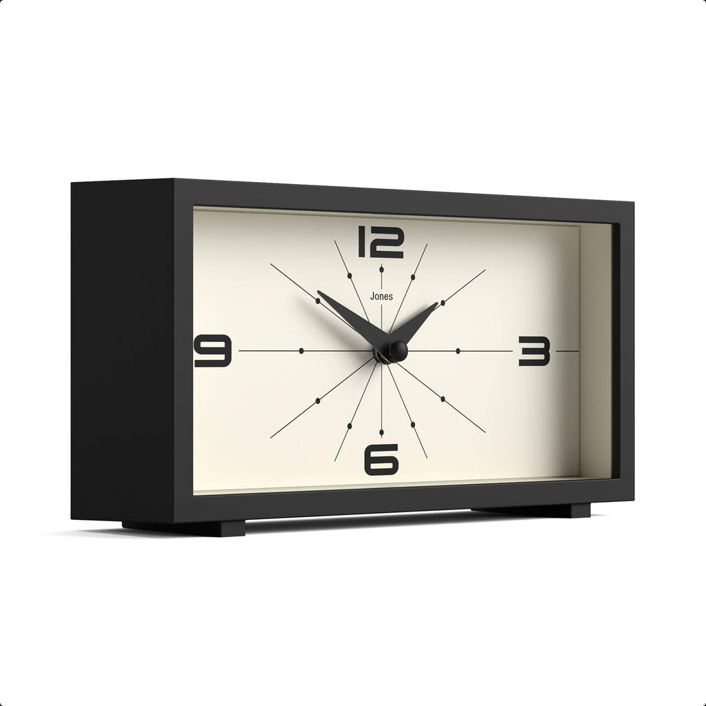 Odeon Desk Clock | Modern Rectangular Design | Black