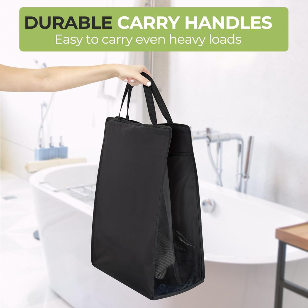 Hanging Laundry Hamper, Hanging Laundry Basket, Slim Laundry Hamper Bag with Handles, Portable Hanging Closet Hamper
