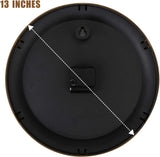 Plumeet Large Metal Wall Clock, 13'' Non Ticking Classic Retro Silent Iron Clocks Decorative Kitchen Living Room