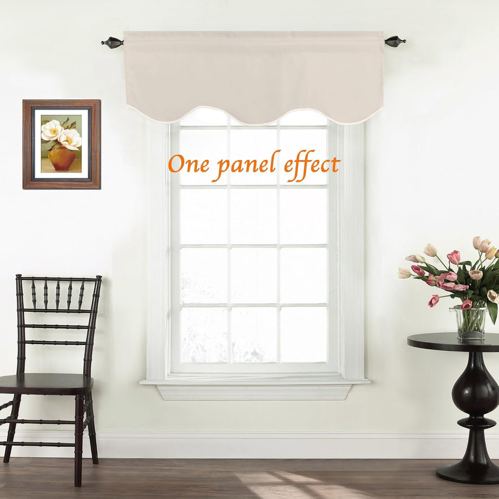 Valances for Windows Solid Valance Curtains Windows/Living Room/Bathroom Rod Pocket Decoration Scalloped Window