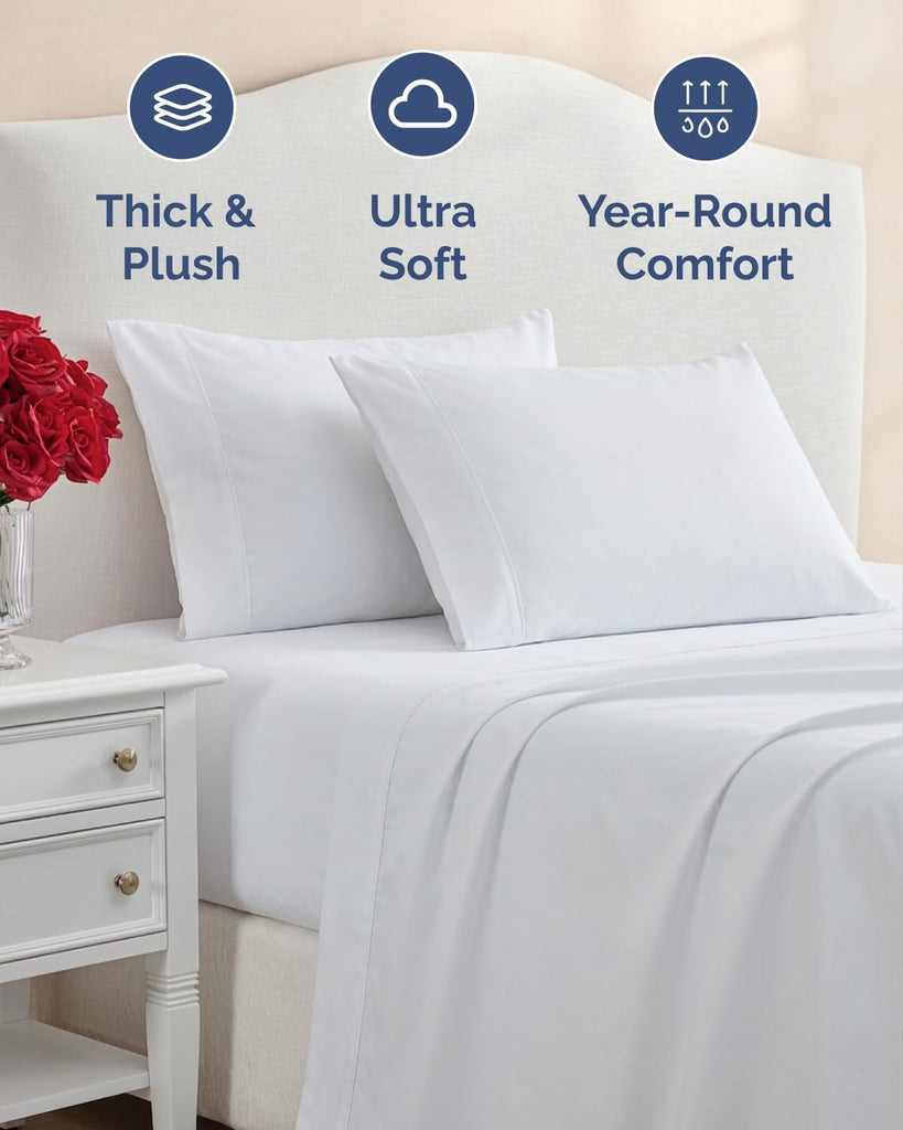 Extra Thick Heavyweight 4 Piece Sheet Set - High End Super Luxury Bed Set - Premium Heavyweight Hotel Quality